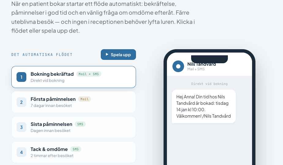 Bokningspåminnelser